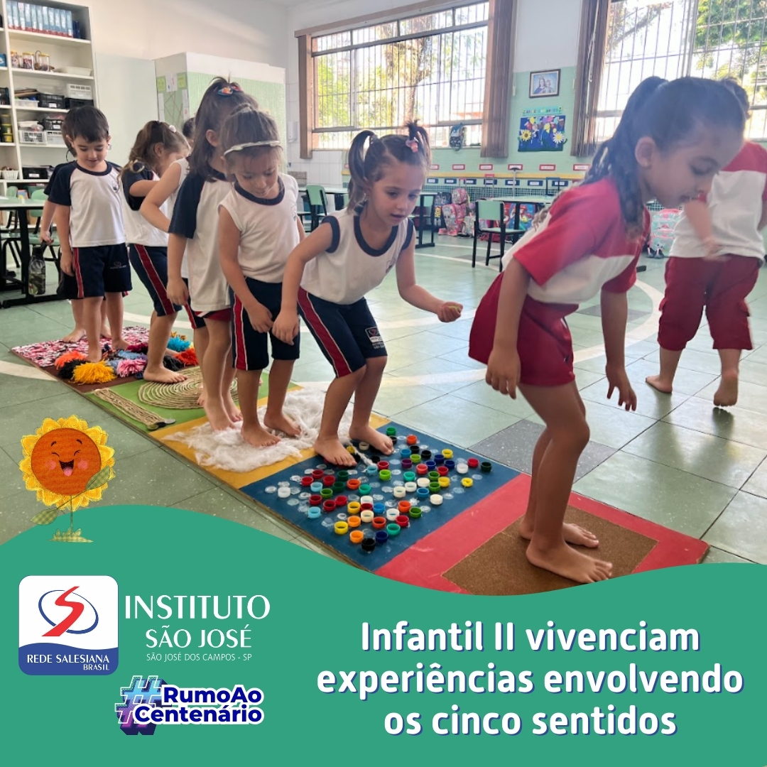 Infantil II vivencia experiências envolvendo os cinco sentidos