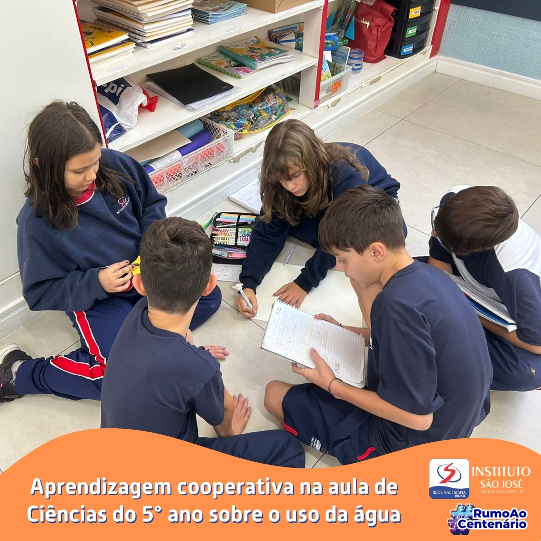 Estudantes do 5º ano participam de aula com aprendizagem cooperativa