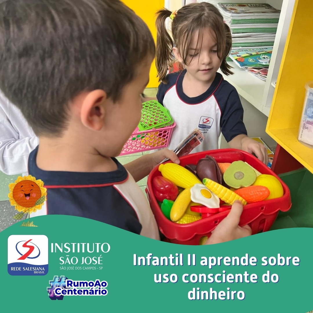 Crianças do Infantil II aprendem sobre o uso consciente do dinheiro