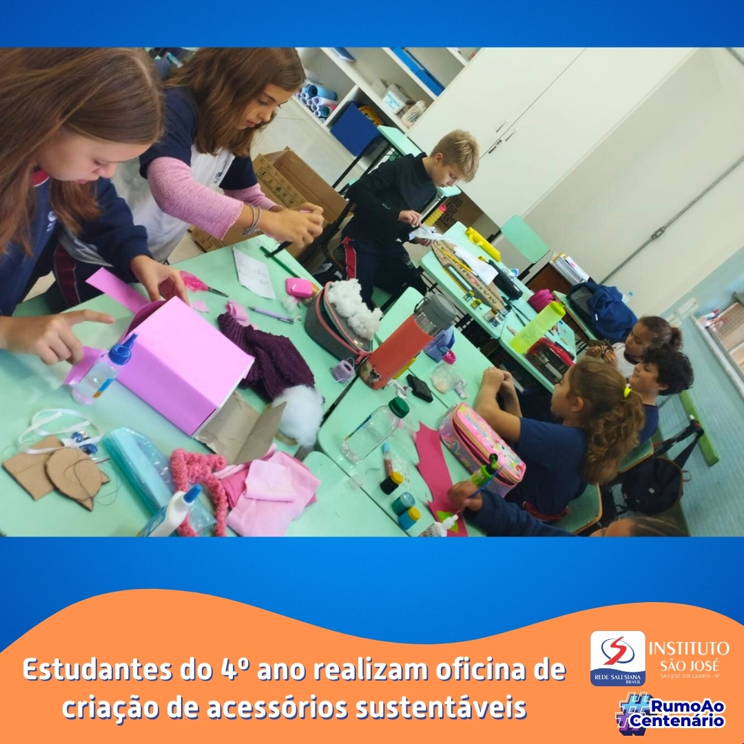 Estudantes do 4º ano criam acessórios sustentáveis
