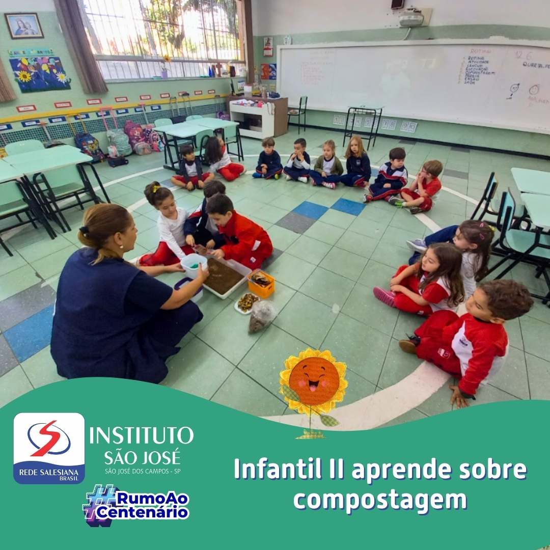 Infantil II aprende sobre compostagem